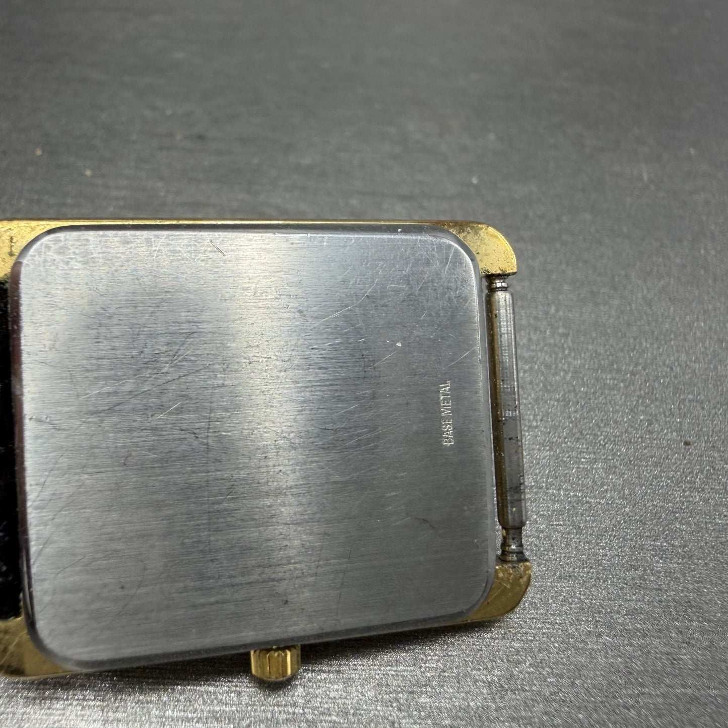 Wittnauer Tank Watch Men 25mm Black Dial Gold Tone NO CRYSTAL CD0464 9565 NewBat7