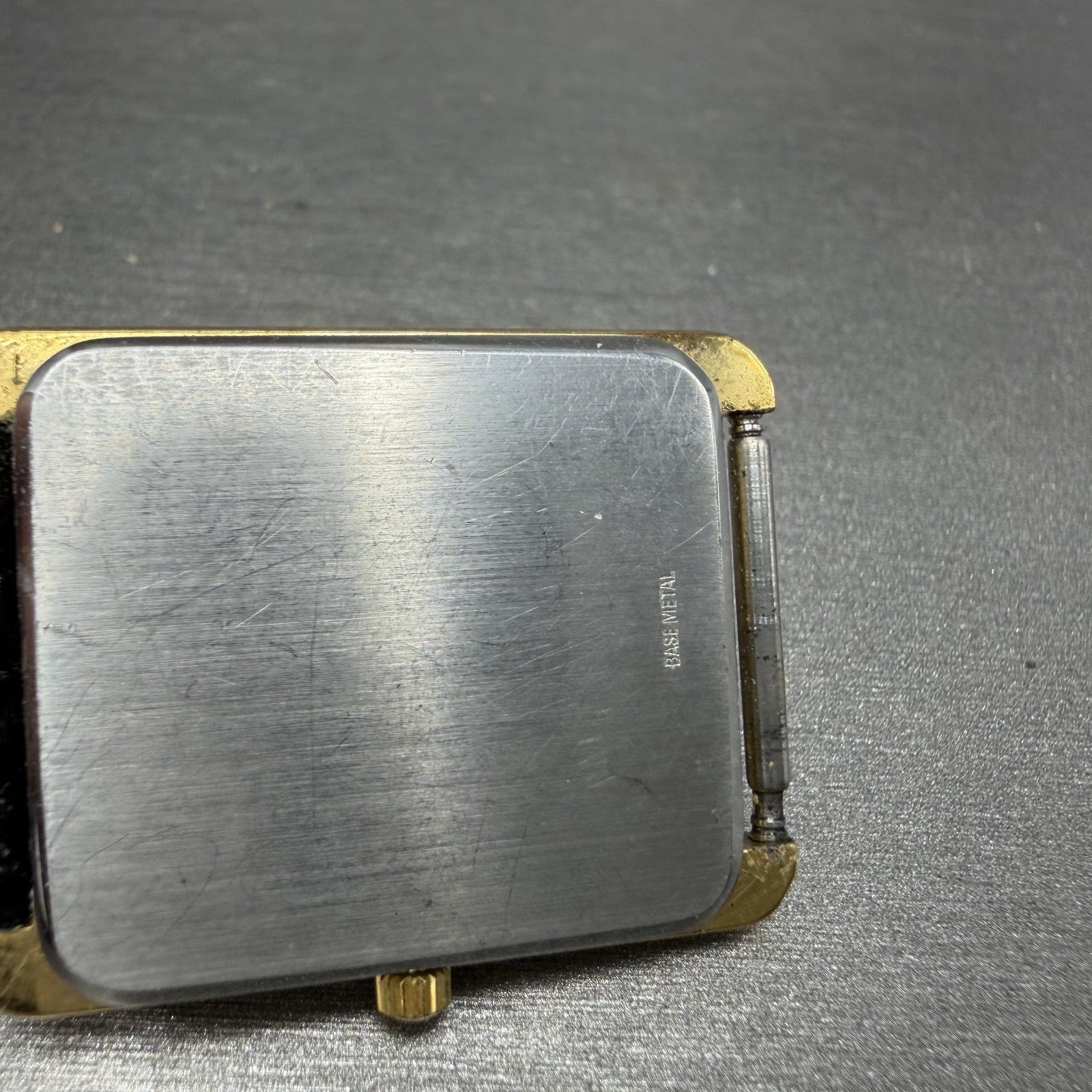 Wittnauer Tank Watch Men 25mm Black Dial Gold Tone NO CRYSTAL CD0464 9565 NewBat7