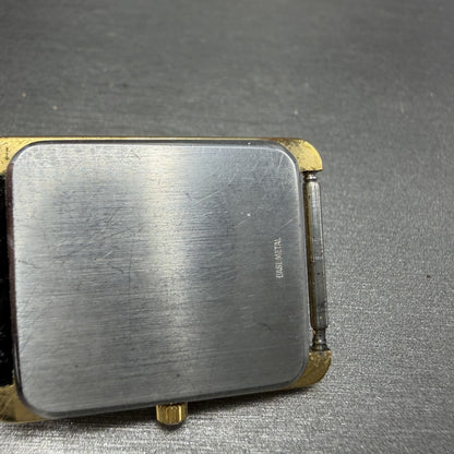 Wittnauer Tank Watch Men 25mm Black Dial Gold Tone NO CRYSTAL CD0464 9565 NewBat7