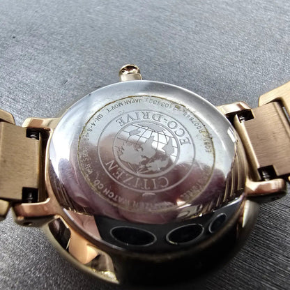 Citizen Silhouette Crystal Eco-Drive Watch Women 30mm MOP Dial Rose Gold Round z9