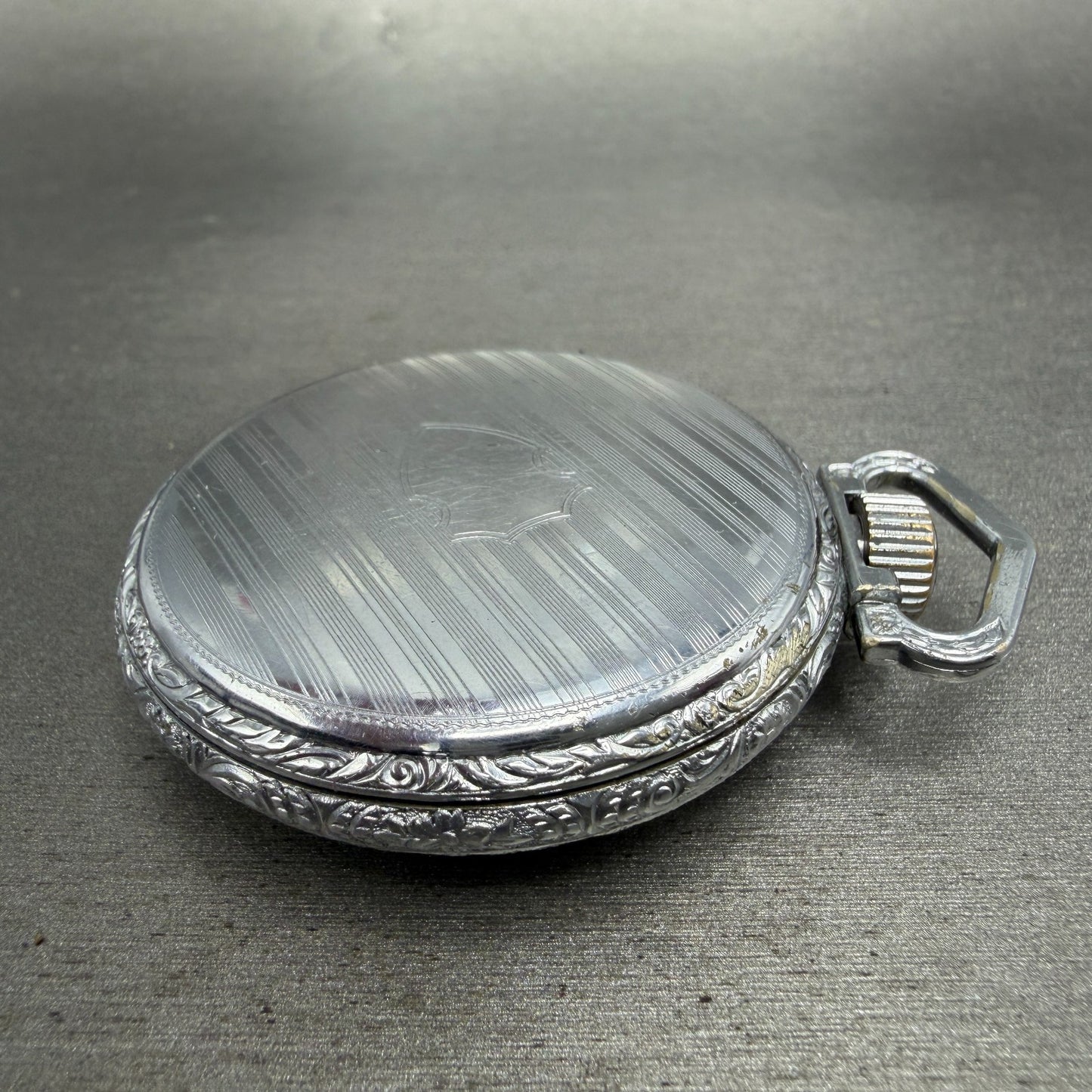 South Bend Pocket Watch White Dial Silver Tone Grade 292 Manual Wind PARTS10