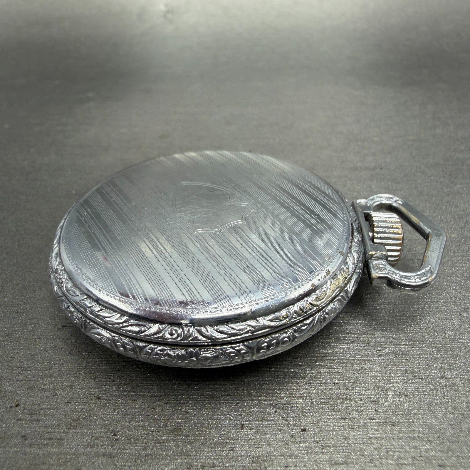 South Bend Pocket Watch White Dial Silver Tone Grade 292 Manual Wind PARTS10