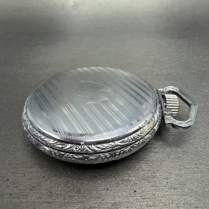 South Bend Pocket Watch White Dial Silver Tone Grade 292 Manual Wind PARTS10