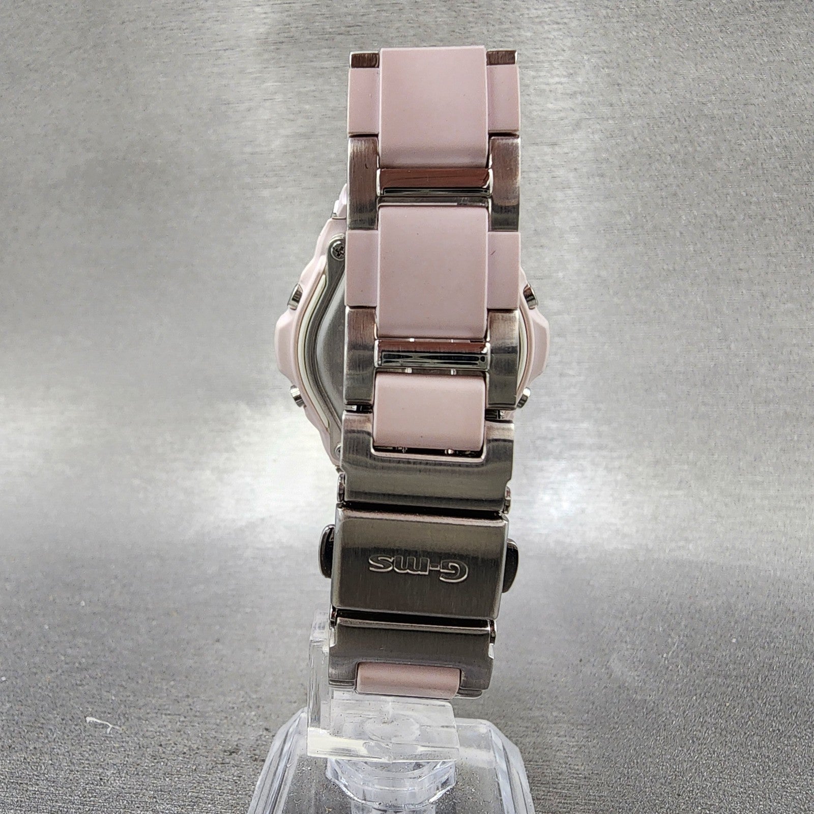 Casio BabyG MSG301 Watch Women 39mm Pink Dial Silver Tone Analog Digital Works7