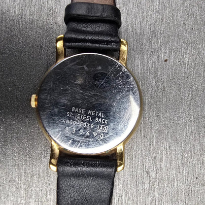 Seiko Watch Women 27mm Black Dial Gold Tone Round 4N00-F039 New Battery Vintage10