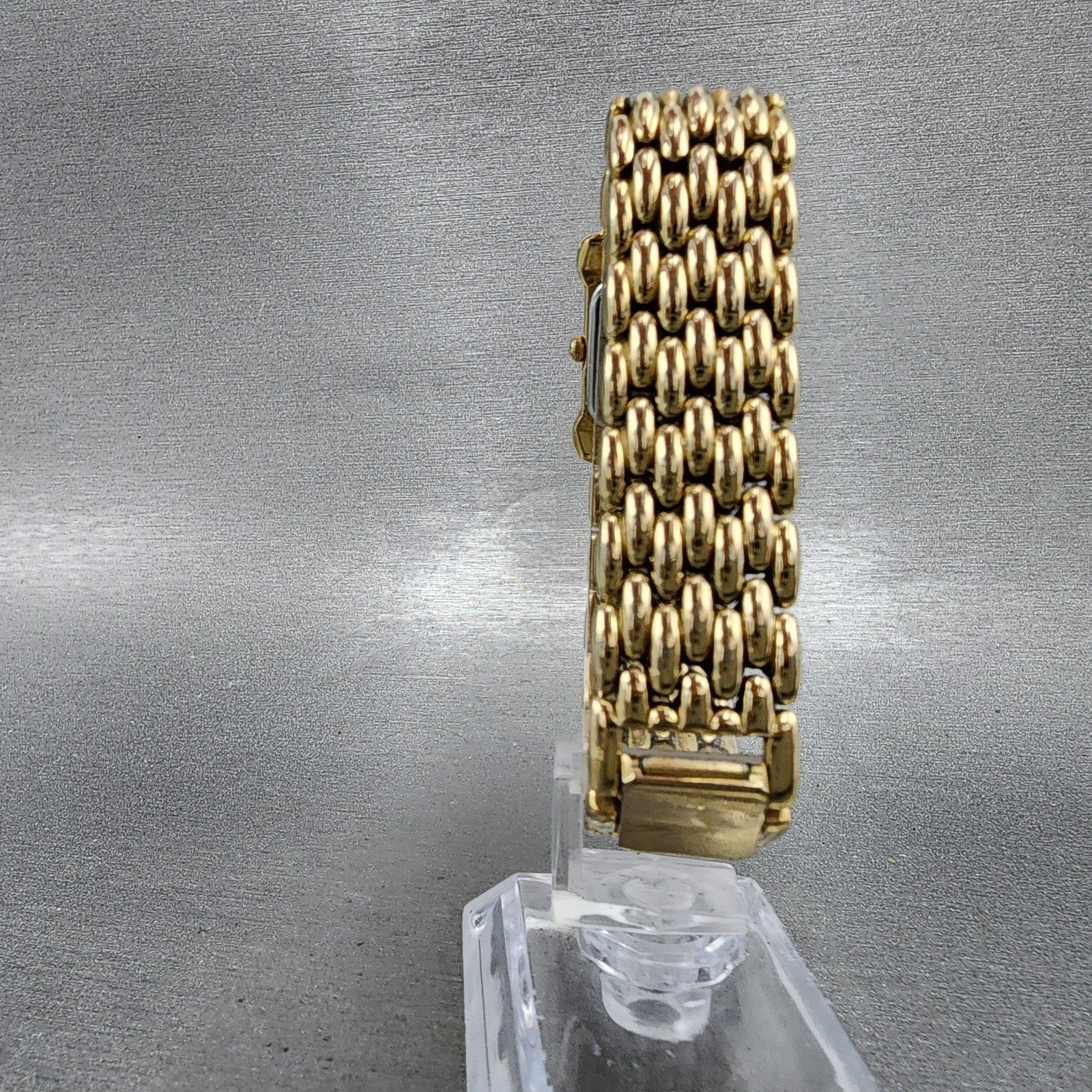 Seiko Watch Women 20mm Black Dial Gold Tone Asymmetrical 4N005749 New Battery7