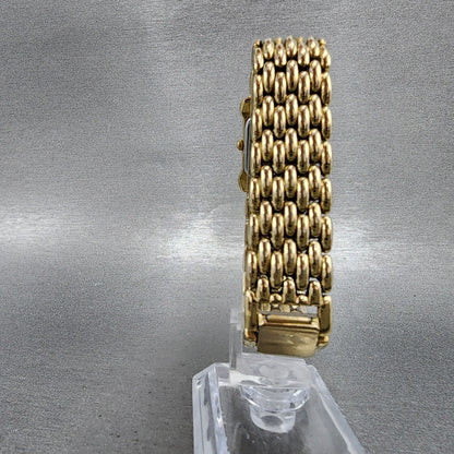 Seiko Watch Women 20mm Black Dial Gold Tone Asymmetrical 4N005749 New Battery7
