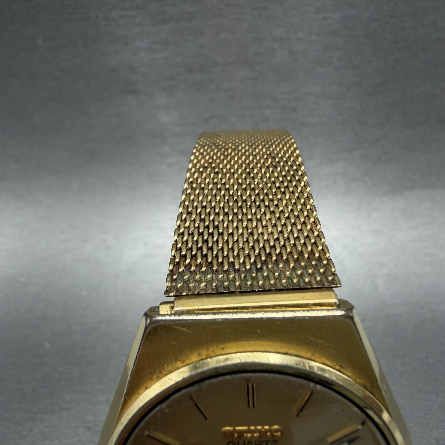 Seiko SQ Watch Men 34mm Champagne Dial Gold Tone Daydate 8123-7240 New Battery4