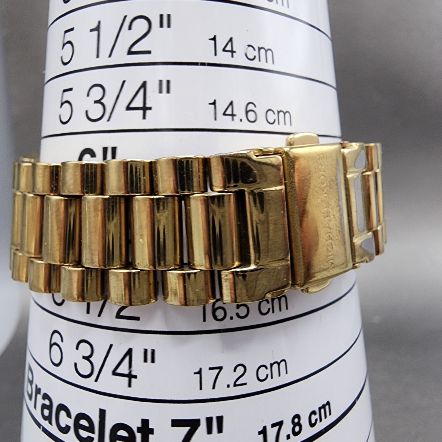 Michael Kors Nash Watch Women 27mm Champagne Dial Gold Tone Rectangle New Batt10