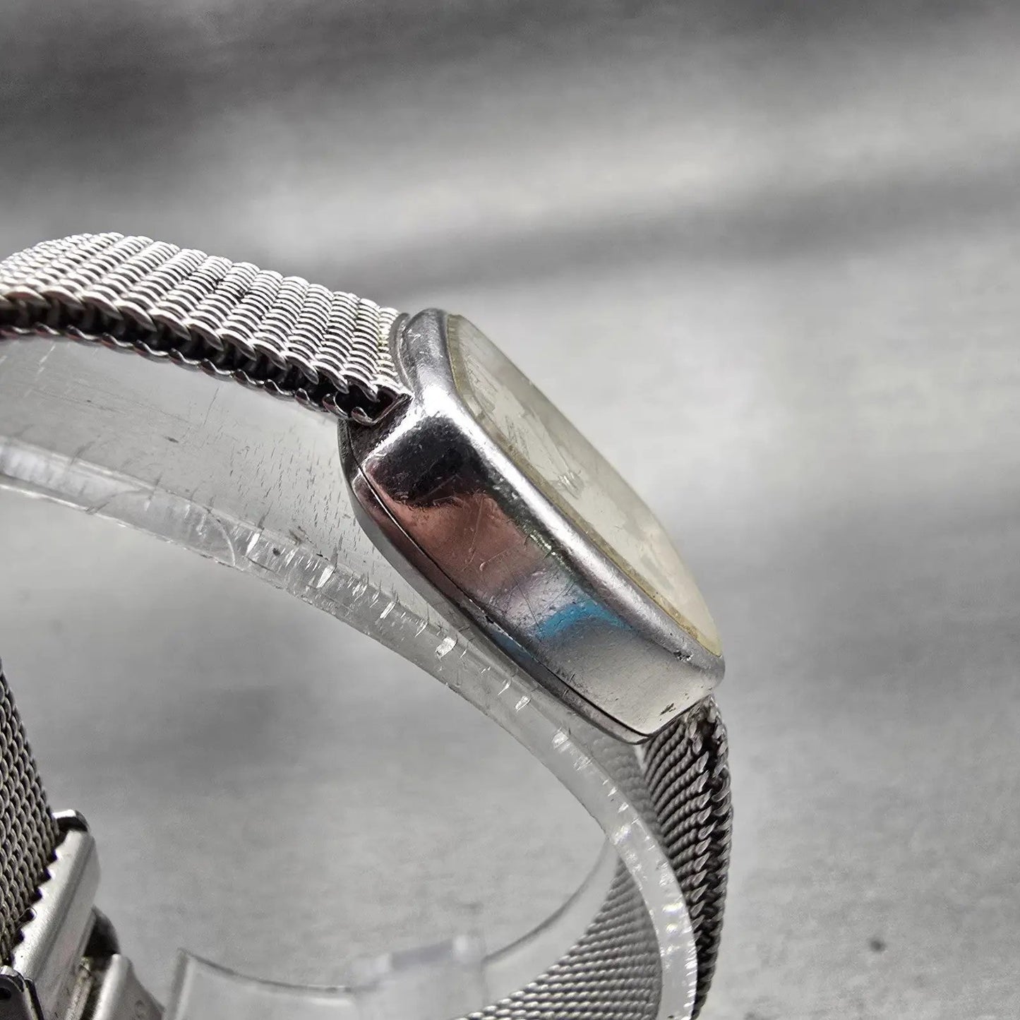 Seiko Watch Women 20mm Silver Dial Silver Tone Rectangle 16-5259 New Battery VTG3