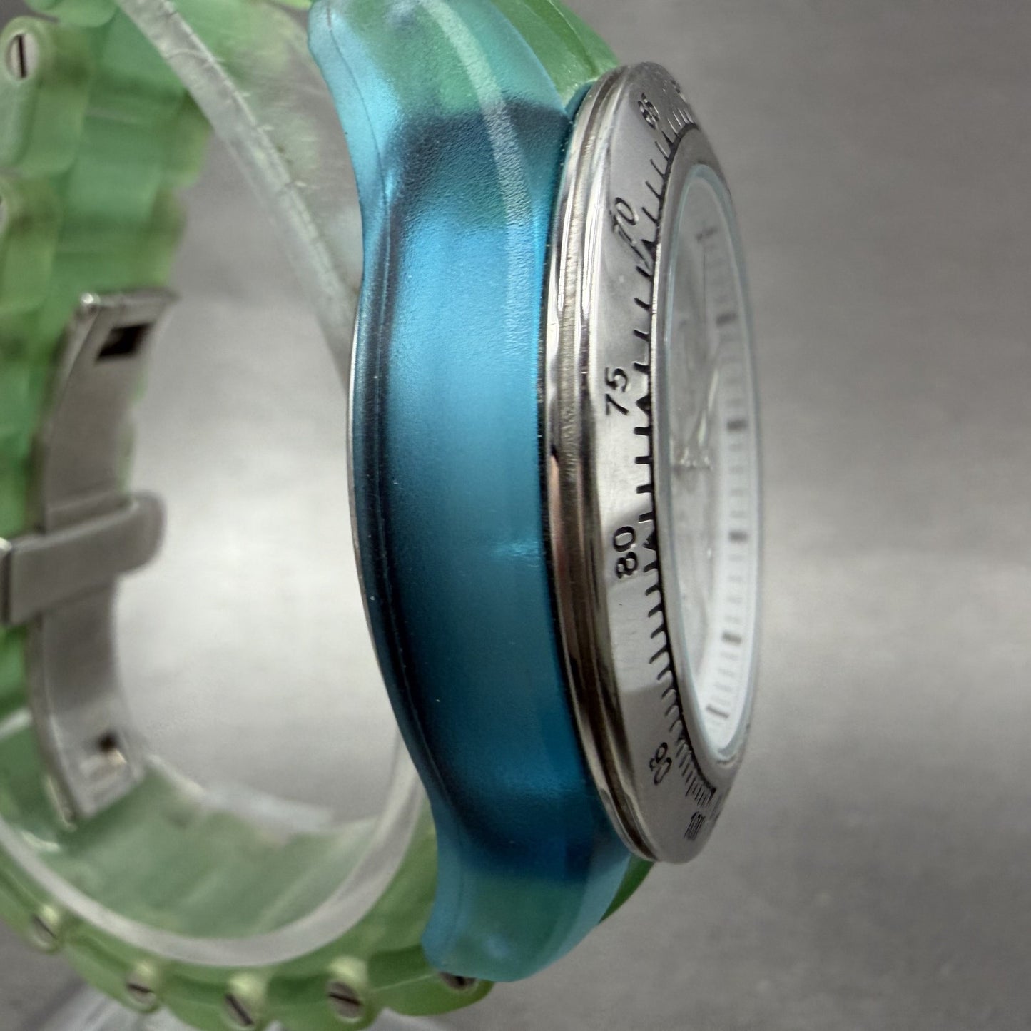 Invicta Anatomic Chronograph Watch Women 37mm Skeleton Dial Blue Green Date Runs3