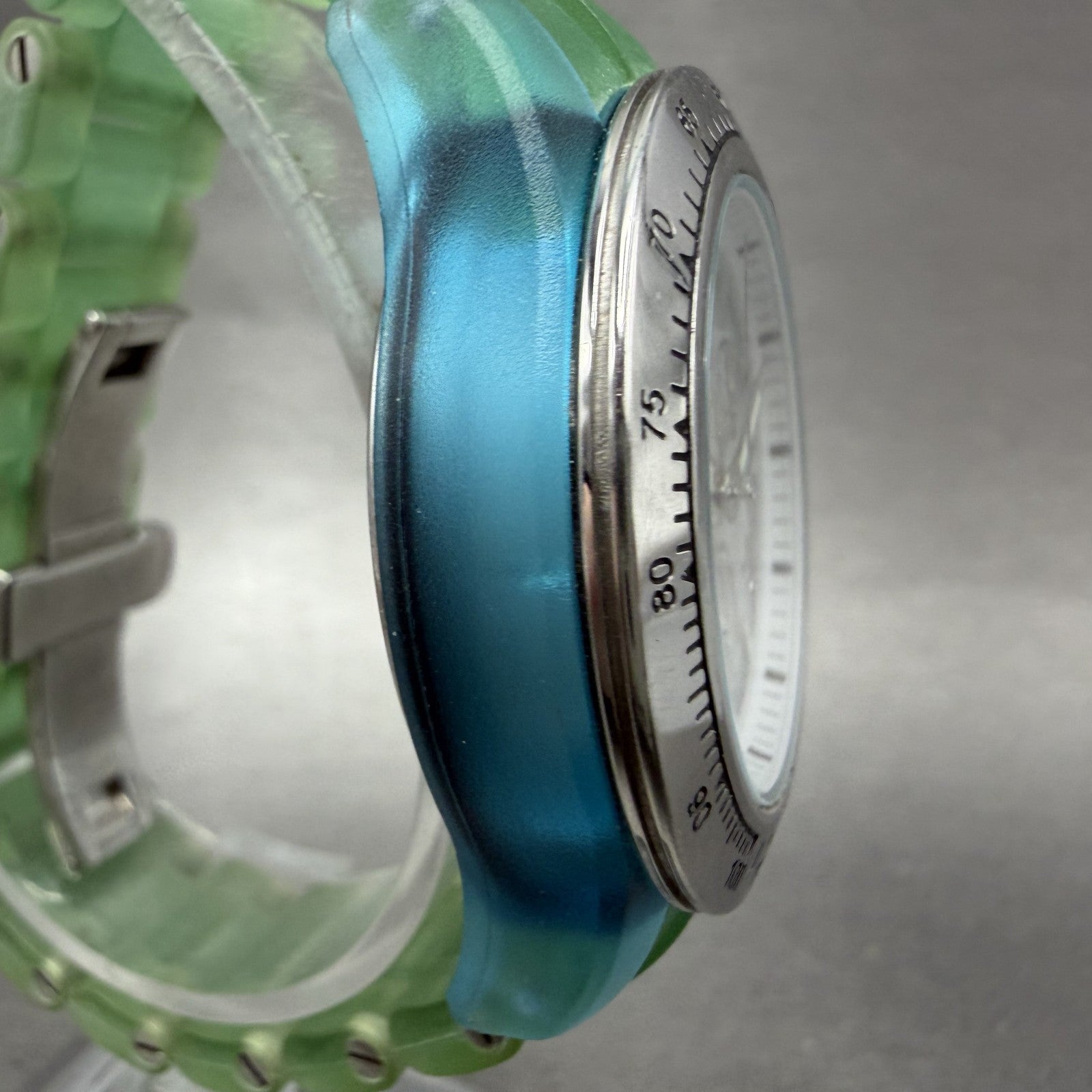 Invicta Anatomic Chronograph Watch Women 37mm Skeleton Dial Blue Green Date Runs3