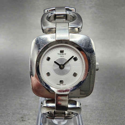 Tissot OdaciT Watch Women 26mm White Dial Stainless Steel Square New Battery0