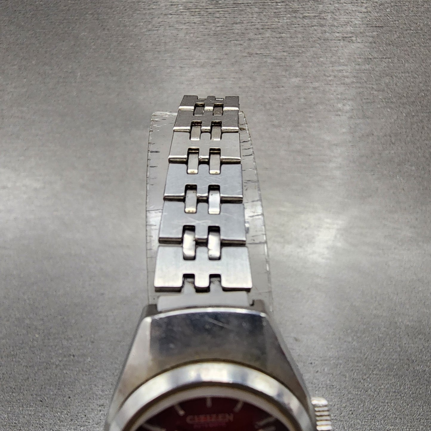 Citizen Automatic Watch Women 23mm Red Dial Silver Tone Daydate 4700333 Runs4