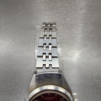 Citizen Automatic Watch Women 23mm Red Dial Silver Tone Daydate 4700333 Runs4