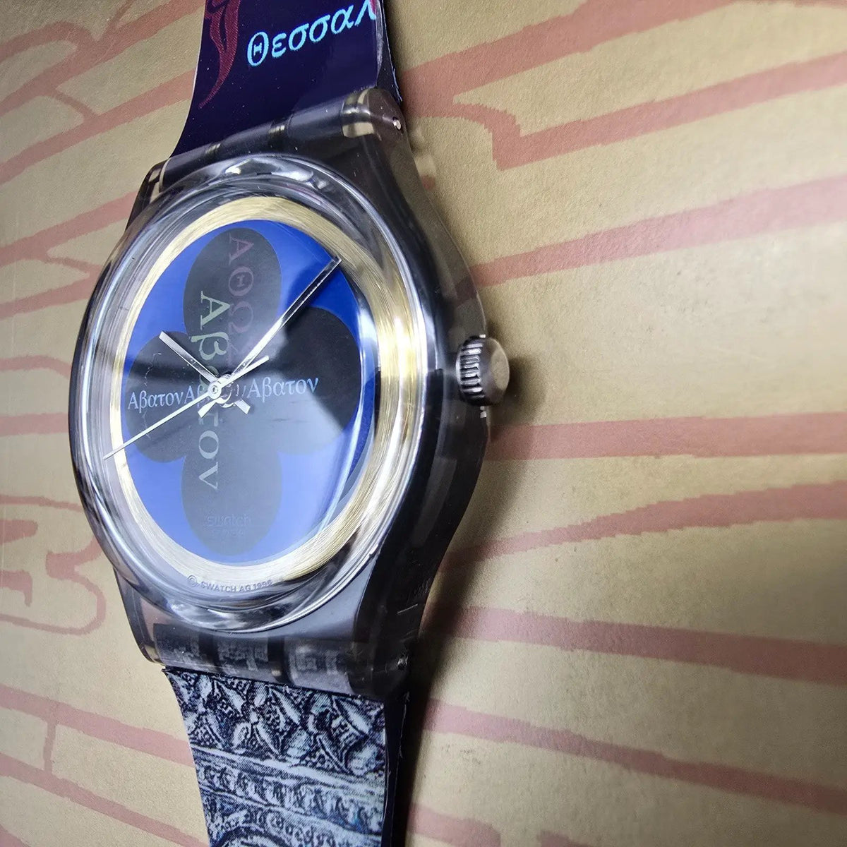 Swatch Access Avaton Watch Men 34mm Blue Dial Blue Case SKZ107 New Battery NOS10