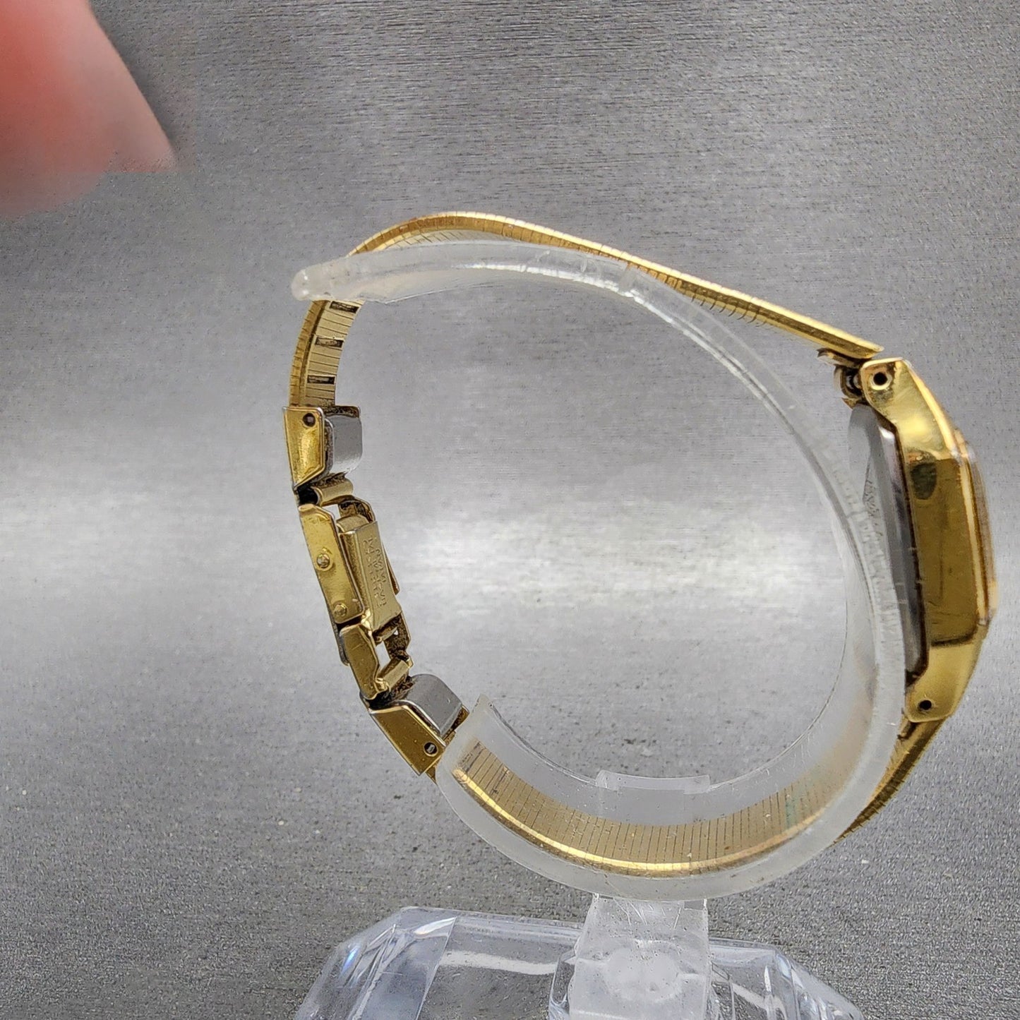 Seiko Tank Watch Women 17mm Brown Dial Gold Tone Rectangle 54205019 New Battery8