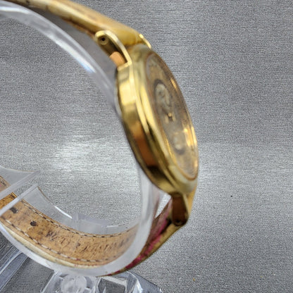 Seiko Watch Women 26mm Gold Floral Dial Gold Tone Round 1n000d59 New Battery3