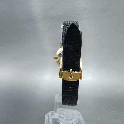 Movado Muesum Watch Women 25mm Black Dial Gold Tone Round 87 A1 832 New Batt BNG7