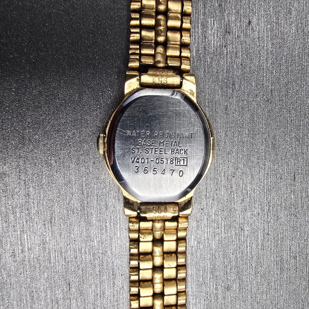 Seiko Watch Women Ivory Dial Gold Round V401-0518 New Battery Vintage JP10