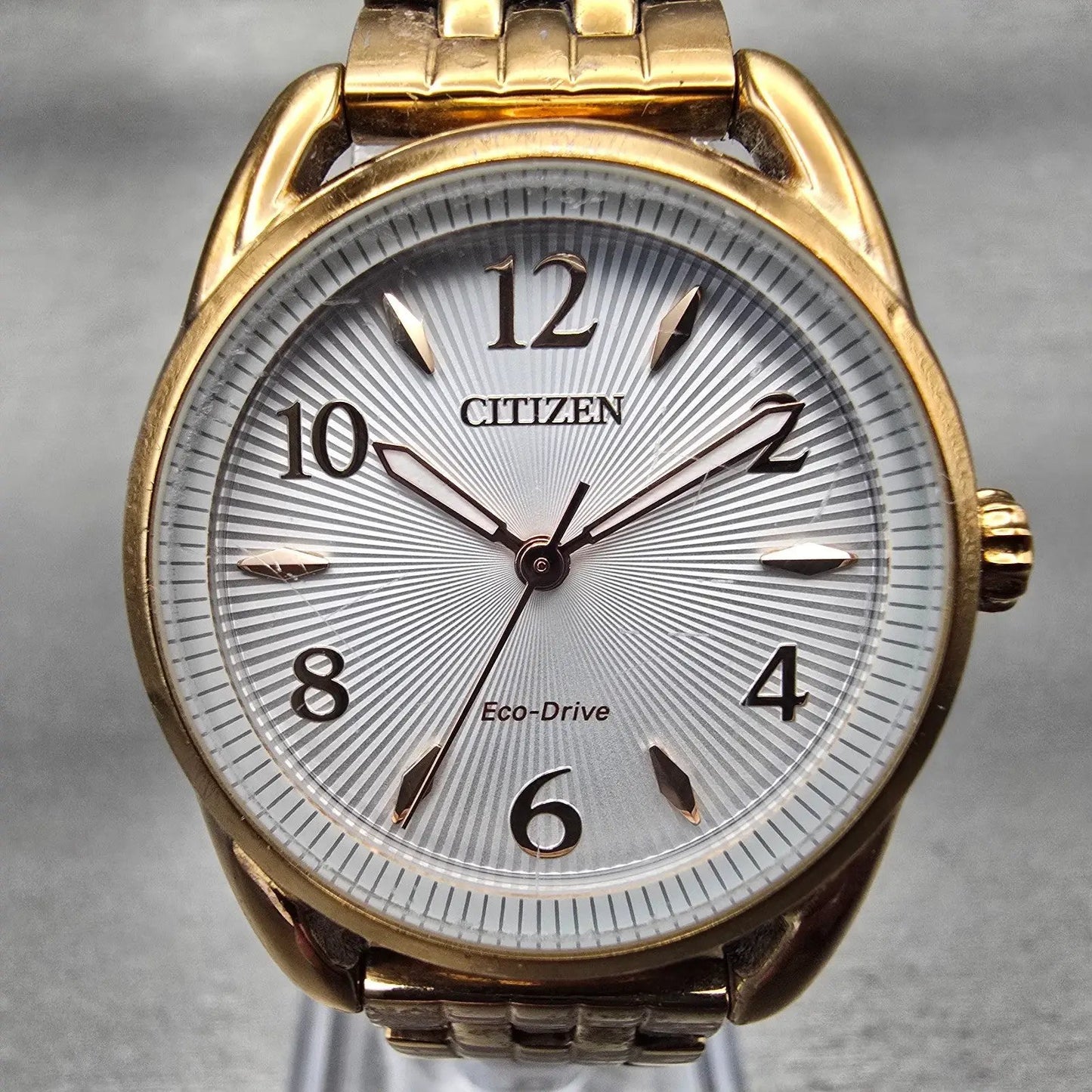 Citizen Eco-Drive Watch Women 29mm White Dial Rose Gold Tone J730-S121175 Works1