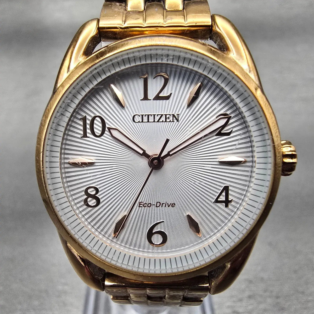 Citizen Eco-Drive Watch Women 29mm White Dial Rose Gold Tone J730-S121175 Works1