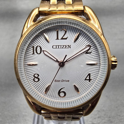 Citizen Eco-Drive Watch Women 29mm White Dial Rose Gold Tone J730-S121175 Works1