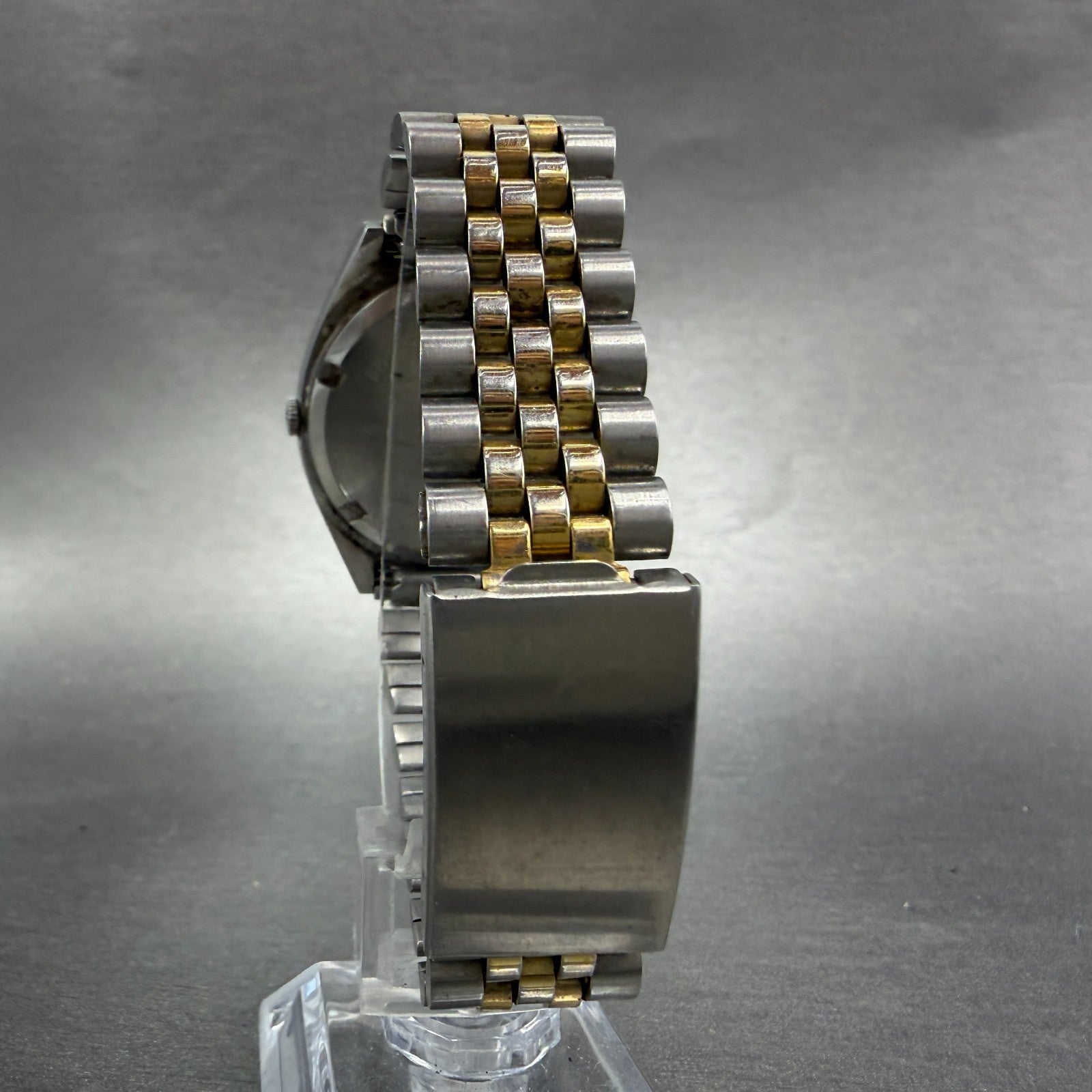 Seiko SQ Watch Men 35mm Blue Dial Two Tone Daydate Round 7123-8450 New Battery7