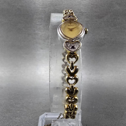 Seiko Heart Watch Women 13mm Champagne Dial Two Tone 1E20-5220 New Battery5