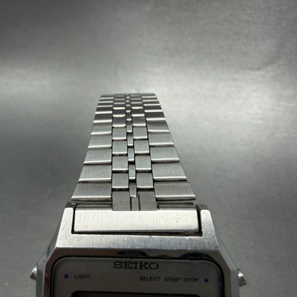 Seiko Digital Watch Men 34mm LCD Silver Alarm Chrono A914-5A09 New battery4