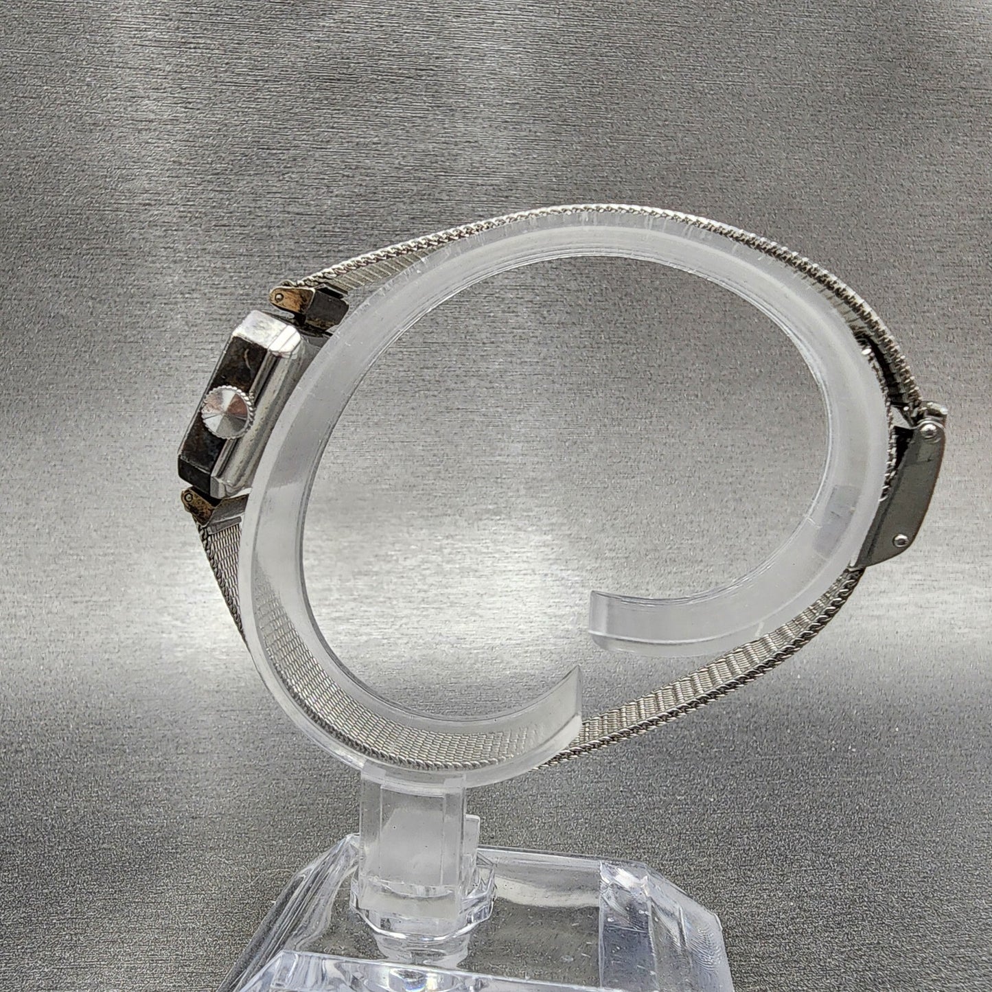 VTG Seiko Watch Women 22mm Silver Dial Blue bezel Silver Case Octagon Runs6