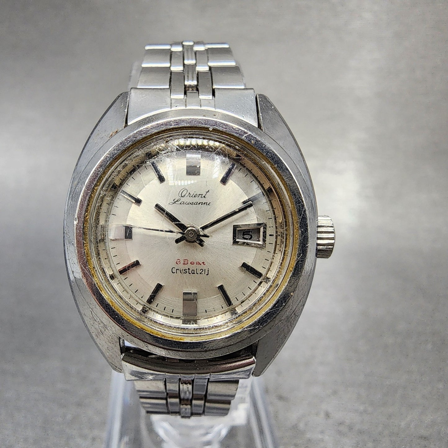 Orient Lausanne Watch Women 25mm Silver Dial Steel Date Round Runs 4133040000