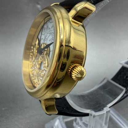 Stuhrling Jezebel Watch Women 29mm White Dial Gold Tone Round New Battery2