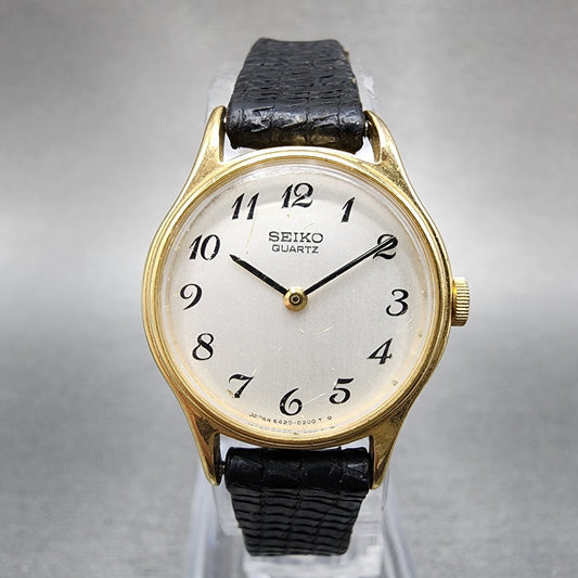 Seiko Watch Women 22mm White Dial Gold Tone Round 54200049 New Battery VTG0