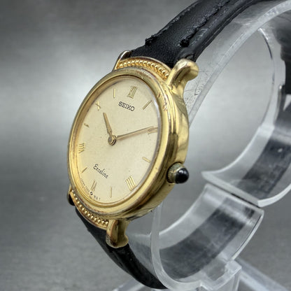 Seiko Exceline Watch 23mm Women Champagne Dial Gold Tone 7320-0370 New Battery2