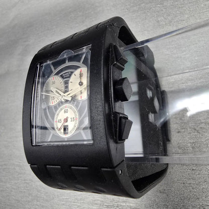Swatch Dr. No Chronograph Watch Men 31mm Black Dial Black Tone Date SUEB400 NOS8