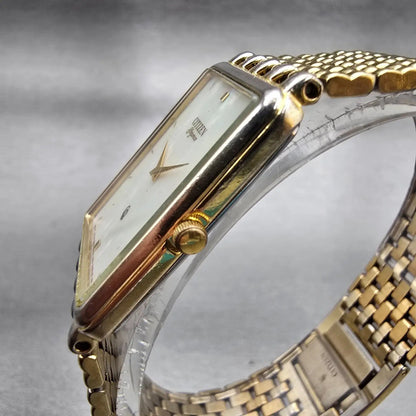 Citizen Elegance Watch Men 22mm MOP Dial Gold Tone 2200-S12843 New Battery VTG2