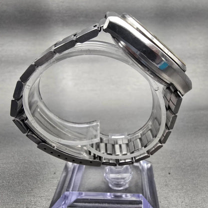 Seiko QT Watch Men 36mm Silver Dial Silver Tone Daydate Round 0823-8000 New Batt8