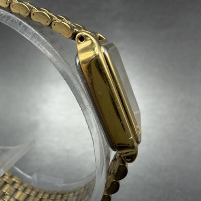 Seiko SX Tank Watch Women 17mm White Dial Gold Tone V401-5121 New Battery3