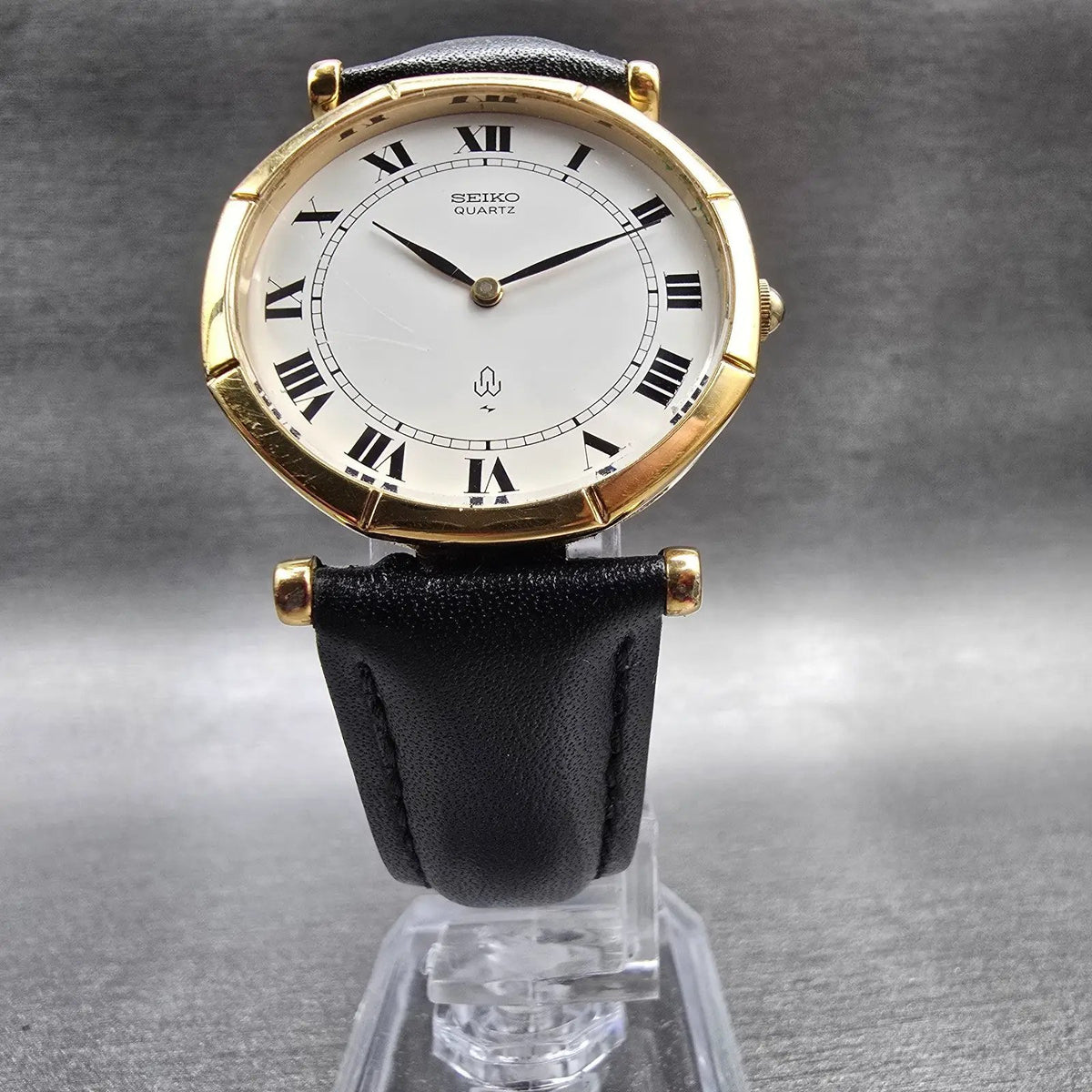 Seiko Watch Men 31mm White Dial Gold Tone Round 43-0170 New Battery Vintage5