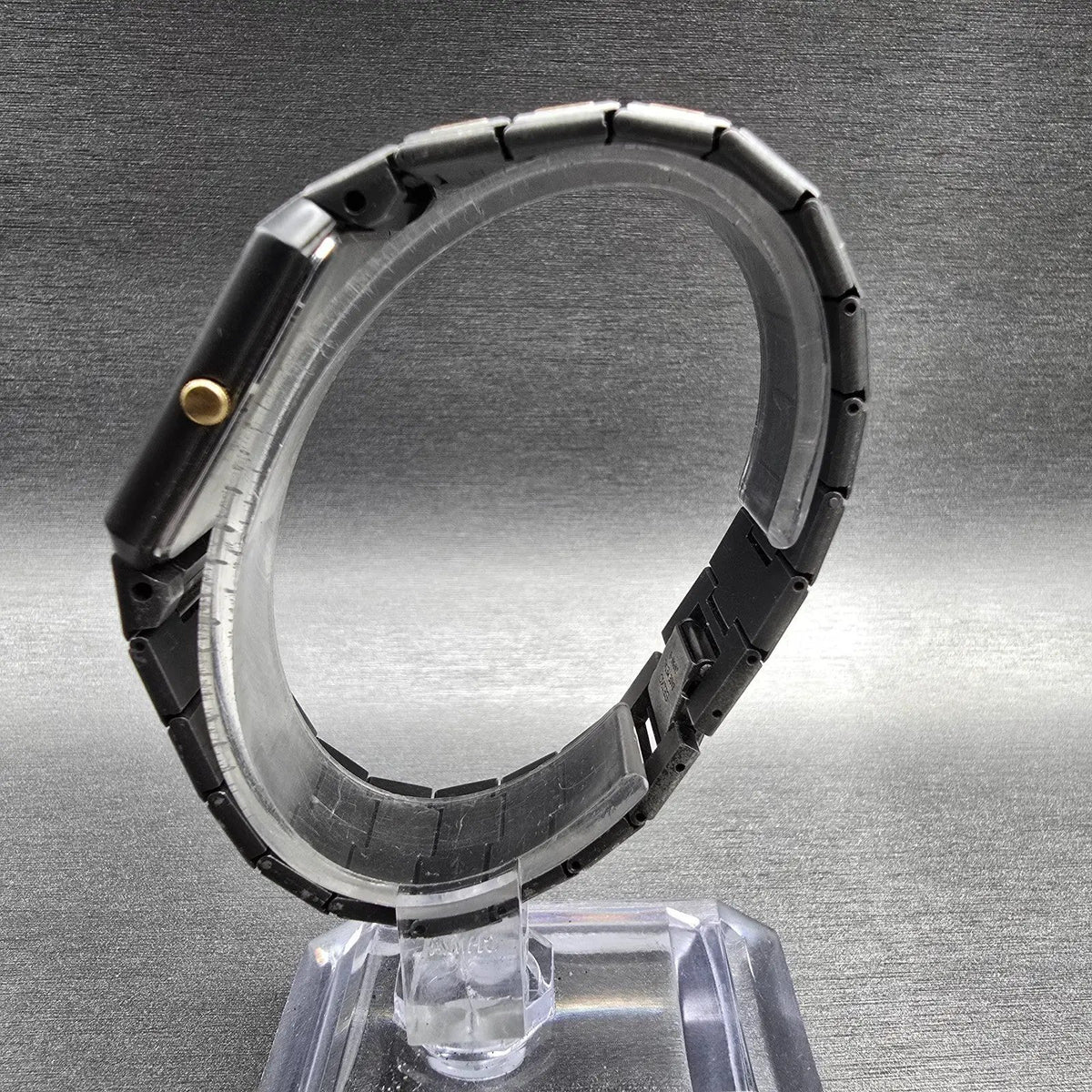 Seiko Tank Watch Men 26mm Gray Dial Two Tone Rectangle 7430-5479 New Battery VTG6