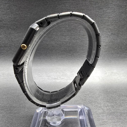 Seiko Tank Watch Men 26mm Gray Dial Two Tone Rectangle 7430-5479 New Battery VTG6