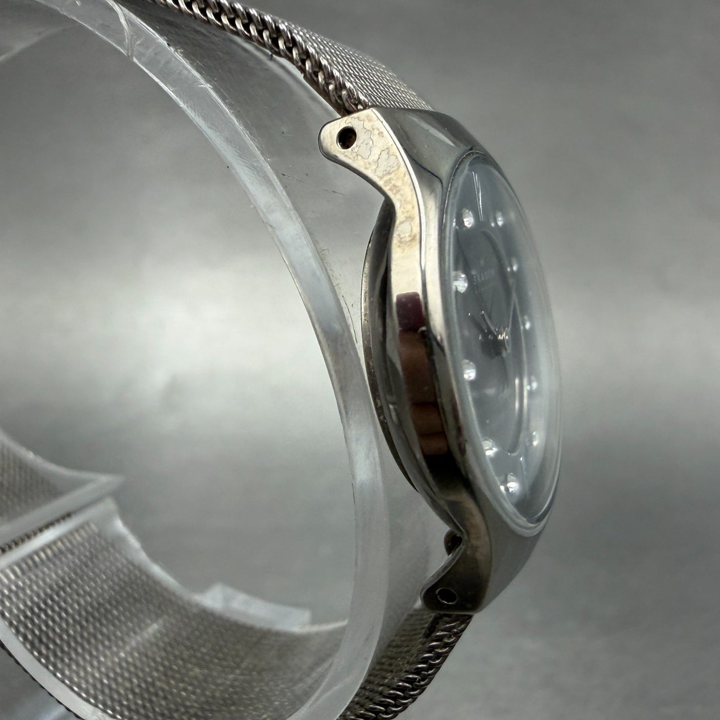 Skagen Watch Women 24mm Black Dial Titanium Mesh Band 233XSTTM New Battery3