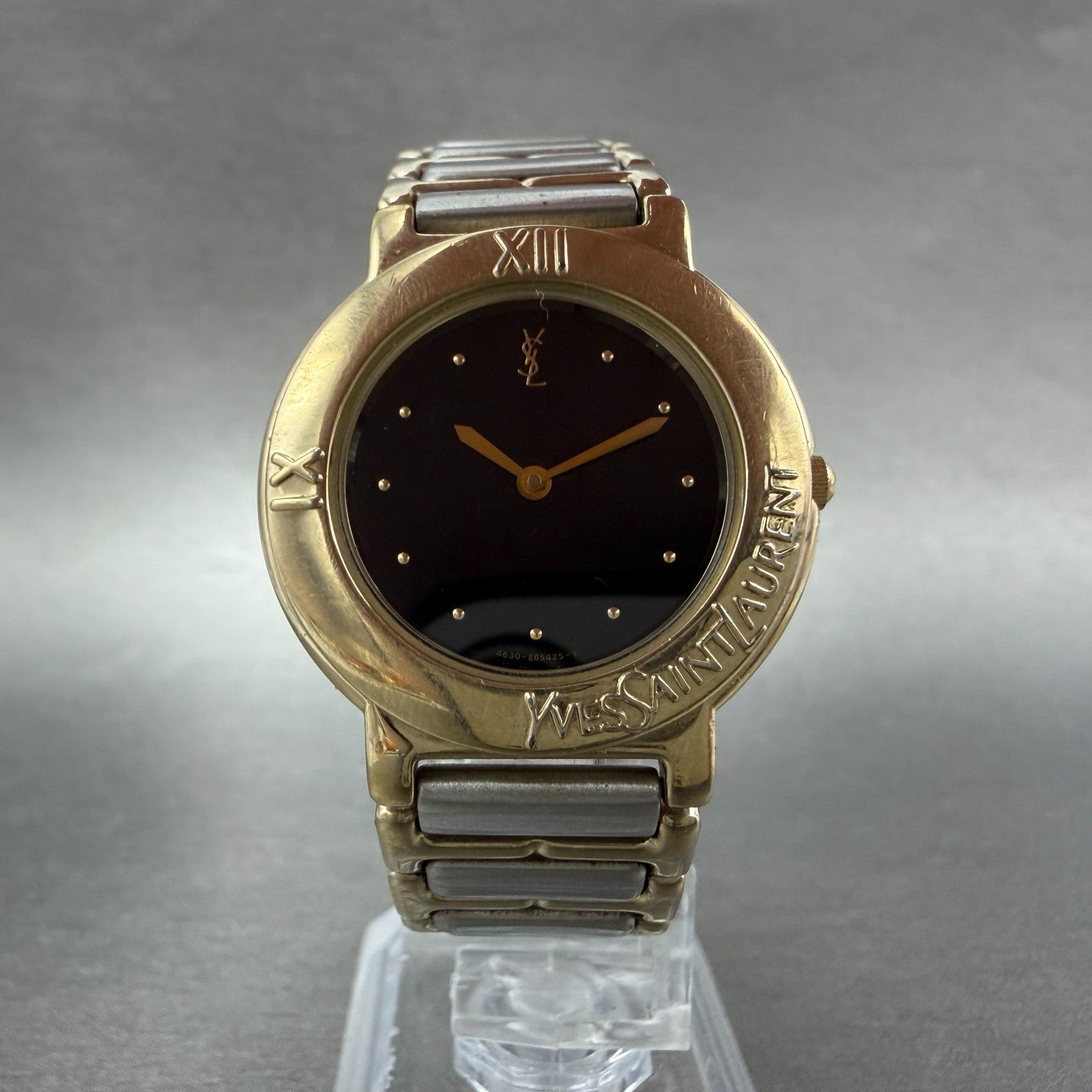 Yves Saint Laurent Watch Women 31mm Black Dial Two Tone Round 4620-E60957 Newbat5