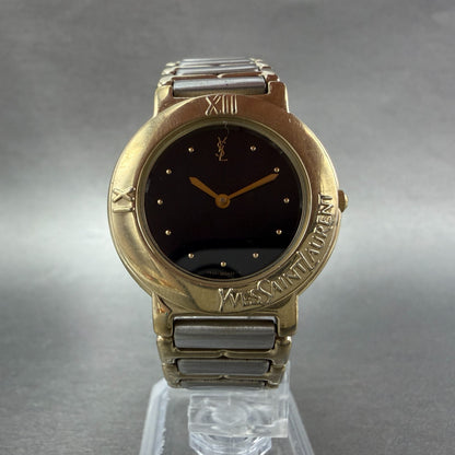 Yves Saint Laurent Watch Women 31mm Black Dial Two Tone Round 4620-E60957 Newbat5