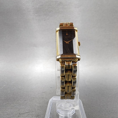 Citizen Elegance Tank Watch Women 14mm Black Dial Gold Tone 5421F47629 New Batt5