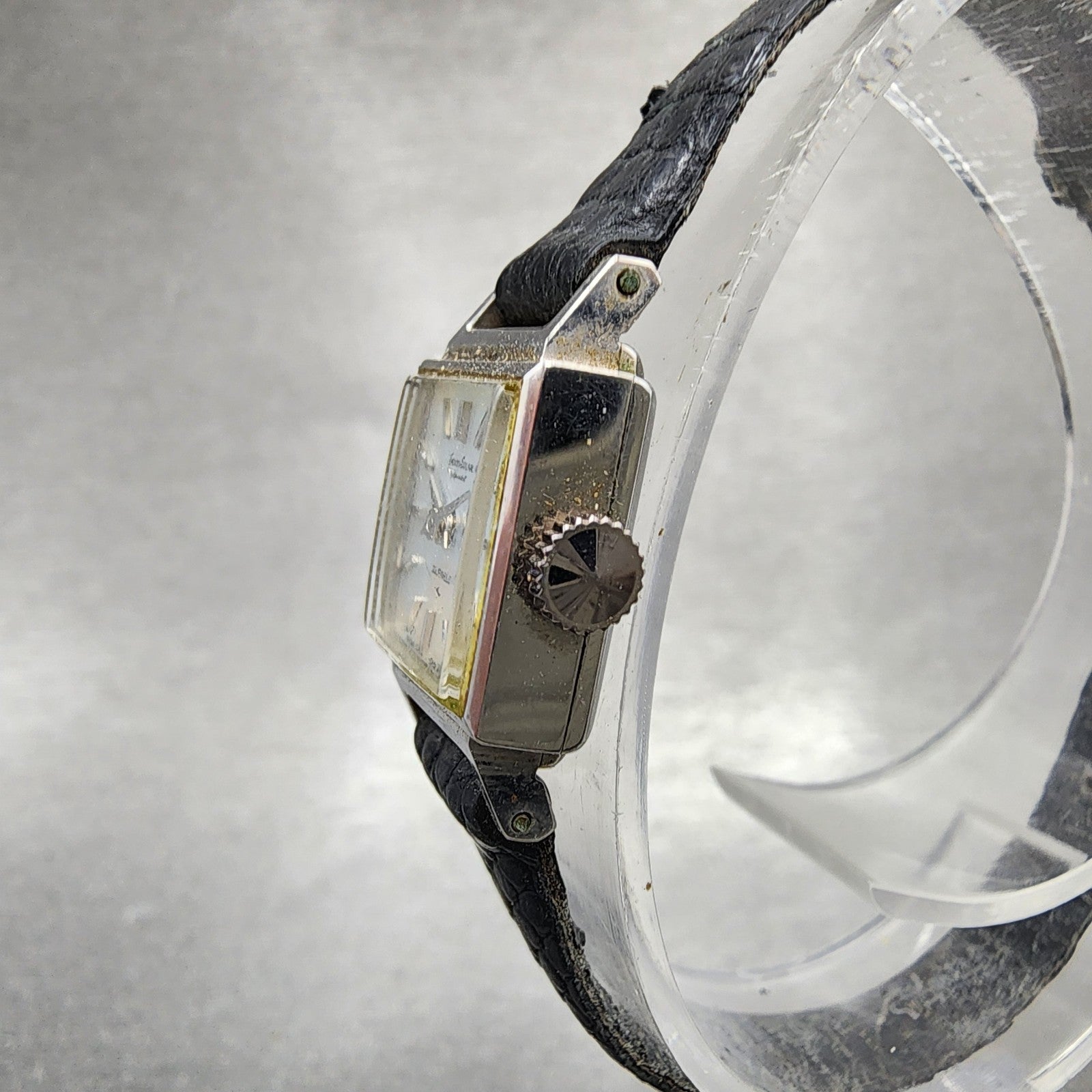 Seiko Solar Special Tank Watch Women 15mm Silver Tone Stainless Steel Runs2