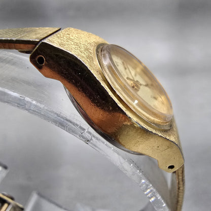 Seiko Watch Women 17mm Champagne Dial Gold Tone Round 5421-0030 New Battery VTG3