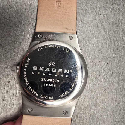 Skagen Aktiv Watch Men 38mm Black Dial Silver Tone Date Round SKW6039 New Batt10