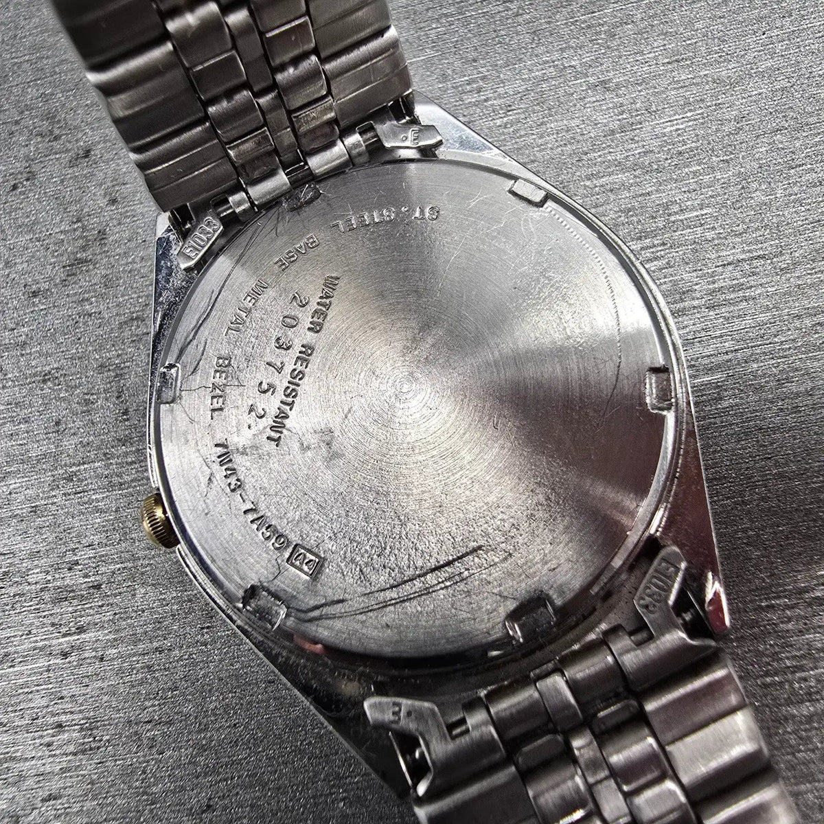 Seiko Watch Men 34mm Gray Dial Two Tone Daydate Round 7N43-7A99 New Battery10